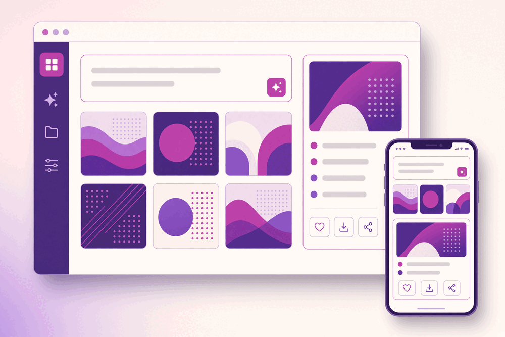 Image Generation kit art: a canvas taking shape in magenta.